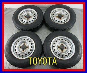 ■中古タイヤホイール■　TOYOTA 13インチ 5J +40 4H 100 TOYO DELVEX 934 165/80R13 90/88N LT トラック ４本 ST 激安 送料無料 I963