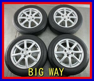 ■中古タイヤホイール■　BIG WAY EXPLODE 15インチ 5.5J +43 4H 100 BRIDGESTONE ECOPIA 175/65R15 84S S 夏 激安 送料無料 K155