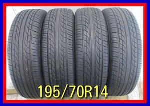 ■中古タイヤ■　195/70R14 91S YOKOHAMA DNA ECOS ES300 クラウン マークⅡ等 オンロード 夏タイヤ 激安　送料無料 B353