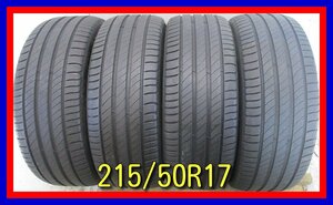 ■中古タイヤ■　215/50R17 95W MICHELIN PRIMACY4 プリウス等 １７インチ 夏タイヤ オンロード 激安 中古　送料無料　B396