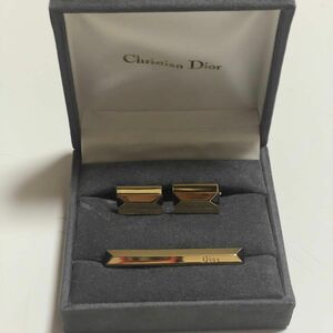 Christian Dior ネクタイピン カフス　セット　ブランドロゴ　ゴールドカラー　ドイツ製
