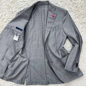 未使用級!!! ラルディーニ『覇王の覇気』LARDINI テーラードジャケット 46 M ブートニエール 希少品◎モヘヤ シルク 色気◎ グレー 冬 春