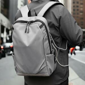  business rucksack rucksack bag lady's men's USB light weight personal computer high capacity new goods gray 