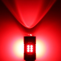 爆光LED レッド 赤 21連 S25 ダブル球 ストップランプ ブレーキランプ テールランプ 高輝度SMD 2個SET_画像4