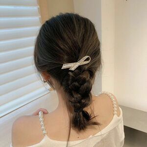 バレッタ ヘアアクセサリー バナナクリップ ヘアクリップ フランスラックス 成人式 つまみ細工 卒業式　ヘアピン　髪飾り