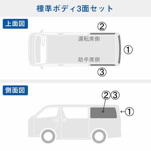 200系 ハイエース S-GL 標準 （1～3型） ウィンドウパネル 3面セット │ サンシェード パネル 窓 カスタム パーツ 内装 窓板 アクセサリーの画像3