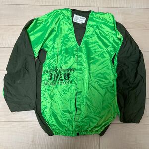  ultimate beautiful goods stencil entering the US armed forces the truth thing line man jacket OD green × fluorescence green la ink Roo jacket g Land Cruiser - inspection MA-1 cwu-45p