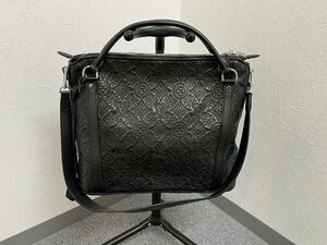 美品 LOUISVUITTON ルイヴィトン モノグラム アンティア イクシア ブラック レザー 2way ハンドバッグ ショルダーバッグ 米RA-04