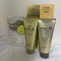 アンジュ アンジョ 韓国コスメセット ANJO 24K GOLDクレンジング SNAIL SKIN SOFT PEELING GEL おまけでアヴォカドマスク_画像2