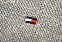 Y-7119★美品★TOMMY HILFIGER トミーヒルフィガー★正規品 胸ロゴ刺繍 グレー 肉厚 コットンニット 長袖 カーディガン セーターＭ_画像8