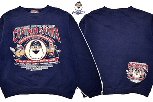 Y-7150*CAPTAIN SANTA Captain Santa Joy Mark design * made in Japan navy sweatshirt sweatshirt M corresponding 