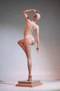 【福蔵】超特大型 西洋美術 置物 美人 裸婦 ヌード 樹脂製 少女 女神 女性 高53.7cm