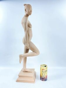 【福蔵】超特大型 西洋美術 置物 美人 裸婦 ヌード 樹脂製 少女 女神 女性 高54.8cm