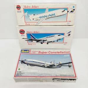 ●Revell AIRFIX 飛行機 プラモデル 3点セット 1/144 スーパーコンステレーション ボーイング 箱付き 727-200 737-200 M1178の画像1