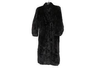 14815 美品 BLACK GLAMA ブラックグラマ 高級 上質 ミンク 毛皮 ファー ロング コート サイズ L 黒 ブラック レディース アウター 冬物