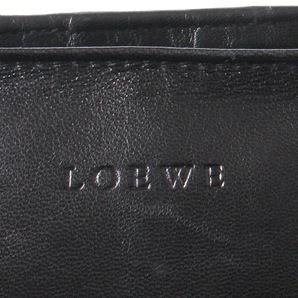 N15567 美品 LOEWE ロエベ レザー×ファー ポーチ クラッチバッグ ブラック 黒 小物入れ メイクポーチ 毛皮 の画像7