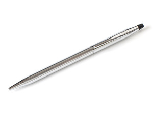 N15773 美品 CROSS クロス ボールペン ツイスト式 シルバー×ブラック 筆記確認済み 筆記具 ロゴ コニカルトップ 文房具 USA製