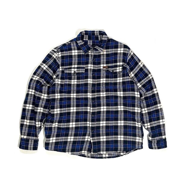 ORVIS L/S check flannel shirt blue