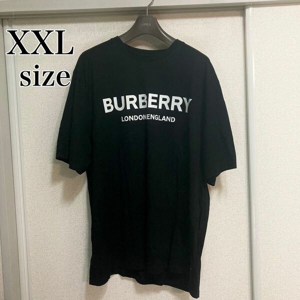 ロゴプリント コットン　Tシャツ　XXL メンズ　バーバリー　3L Burberry ブラック　黒　クルーネック　半袖　Tシャツ コットン　綿