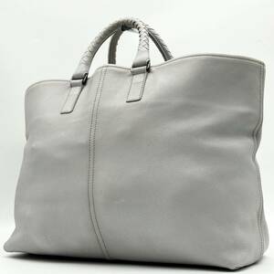 1円●高級●BOTTEGA VENETA ボッテガヴェネタ ラージサイズ マルコポーロ トートバッグ ビジネスバッグ 鞄 かばん イントレチャート シボ革