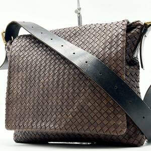 ●高級 ラージサイズ●BOTTEGA VENETA ボッテガヴェネタ 特大 メッセンジャーバッグ ショルダーバッグ ビジネス イントレチャート レザー