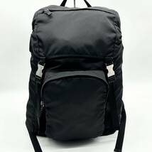 ●高級●PRADA プラダ 特大サイズ リュックサック バックパック デイパック ビジネス 鞄 かばん A4 大容量 V135 メンズ 黒 ブラック_画像2