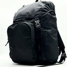 ●高級●PRADA プラダ 特大サイズ リュックサック バックパック デイパック ビジネス 鞄 かばん A4 大容量 V135 メンズ 黒 ブラック_画像1