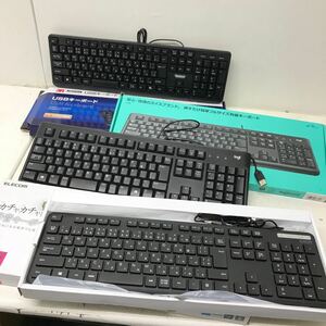 0216S 有線 USB キーボード 3点セット ELECOM TK-FCM114SKBK 静音 / ロジクール logicool K120 / 3R 3R-KCKB04UBK 入力装置