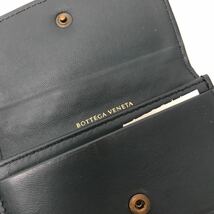 0216X BOTTEGA VENETA ボッテガヴェネタ イントレチャート カードケース パスケース 名刺入れ レザー ネイビー シープメッシュ_画像7