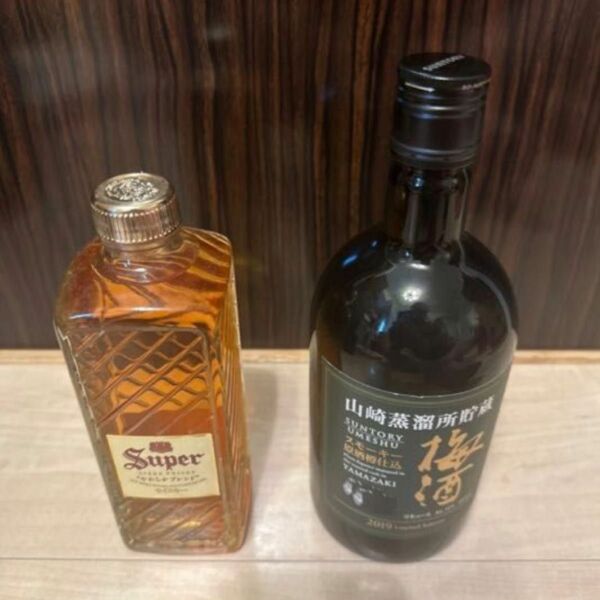 古酒2本 山崎蒸留所貯蔵　スモーキー原酒樽仕込梅酒　2019Limited Edition と スーパー ニッカ ウイスキー