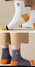 宇宙人柄　蒸れない　メンズソックス socks-m07-c10 スニーカーソックス　ミドル丈　くるぶし靴下 抗菌　吸汗防臭　綿　高品質_画像3