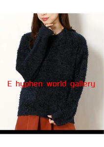 *E hyphen world gallery PEACE перо тянуть over 2 to свитер свободный размер темно-синий E hyphen world gallery *