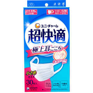 まとめ得 超快適マスク 極上耳ごこち かぜ・花粉用 ホワイト 小さめサイズ 30枚入 x [5個] /k