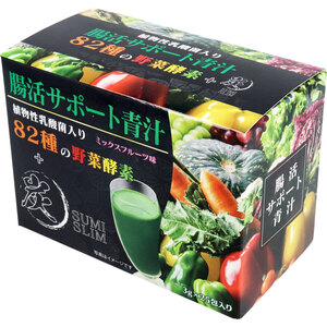 まとめ得 ※腸活サポート青汁 植物性乳酸菌入り 82種の野菜酵素+炭 ミックスフルーツ味 3g×25包入 x [3個] /k