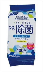 まとめ得 ＬＤ－１０３リファインアルコール除菌詰替１００枚 　 ライフ堂 　 ウェットティッシュ x [10個] /h