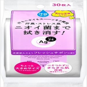 まとめ得 エージーデオ24　クリアシャワーシート　フレッシュサボン　30枚 　 制汗剤・デオドラント x [10個] /h