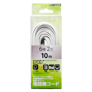 まとめ得 MCO 電話用モジュラーコード 6極2芯 白 10m DC-210/WH x [2個] /l