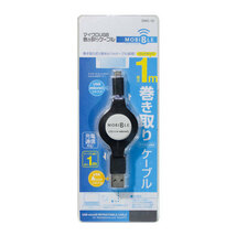 【5個セット】 MCO microUSBコードリール 1m 黒 SMC-10/BKX5 /l_画像3