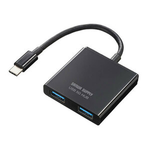 まとめ得 サンワサプライ USB Type-C ハブ(3ポート) USB Aポート×2 Type-Cポート×1 USB-3TCP9BK x [2個] /l