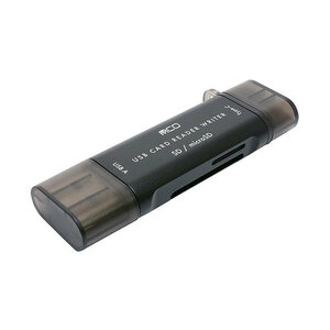 まとめ得 MCO SDカードリーダ Type-C and A USB3.0 USR-CSD4/BK x [2個] /l
