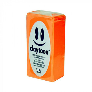 MODELING CLAY(モデリングクレイ)　claytoon(クレイトーン)　カラー油粘土　ネオンオレンジ　1/4bar(1/4Pound)　6個セット /a