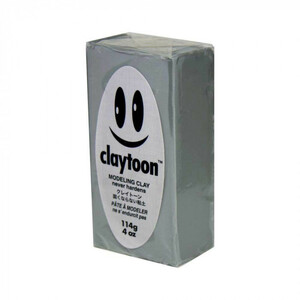 MODELING CLAY(モデリングクレイ)　claytoon(クレイトーン)　カラー油粘土　シルバーグレイ　1/4bar(1/4Pound)　6個セット /a