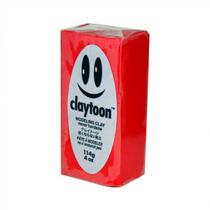 MODELING CLAY(モデリングクレイ)　claytoon(クレイトーン)　カラー油粘土　レッド　1/4bar(1/4Pound)　6個セット /a