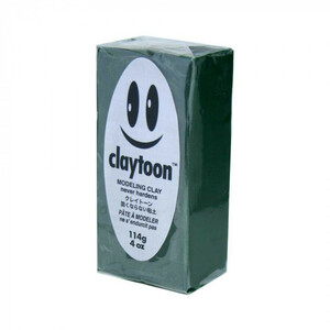 MODELING CLAY(モデリングクレイ)　claytoon(クレイトーン)　カラー油粘土　ダークグリーン　1/4bar(1/4Pound)　6個セット /a