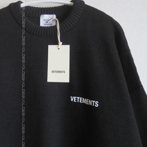 VETEMENTSヴェトモンICONIC LOGO KNITTED JUMPERウール アイコニック ロゴ オーバーサイズ ニット ジャンパー トップス セーターXSデムナ_画像4