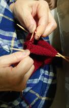 ■手編みの靴下　24センチ～24.5センチ　ウール100％　グレー色_画像2