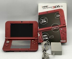 New ニンテンドー 3DS LL 任天堂 メタリックレッド 動作確認OK 初期化済み -552- 