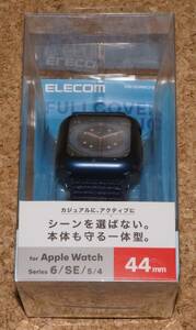 ☆新品☆ELECOM Apple Watch series 6/SE2/SE/5/4 44mm フルカバーケース ファブリックバンド一体型 ネイビー