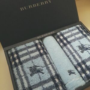 ♪【新品未使用】BURBERRY フェイスタオル2枚 ミニテリーセット♪