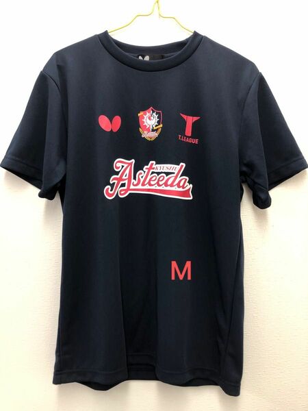 【used美品】Tリーグ　九州アスティーダ　tシャツ サイズM ネイビー　バタフライ